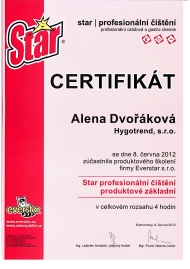 HYGOTREND - certifikát