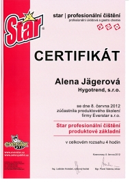 HYGOTREND - certifikát