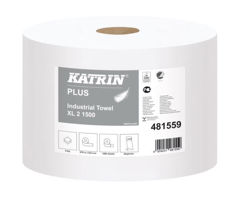 Utierka KATRIN Plus XL 2 1500, 2 vrstvy, biela, 1500 útr.