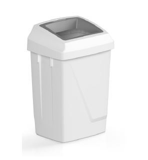 Filmop Kôš odpadkový ATLAS FIT, 50L, plast, biely so sivou vložkou na zmiešaný odpad