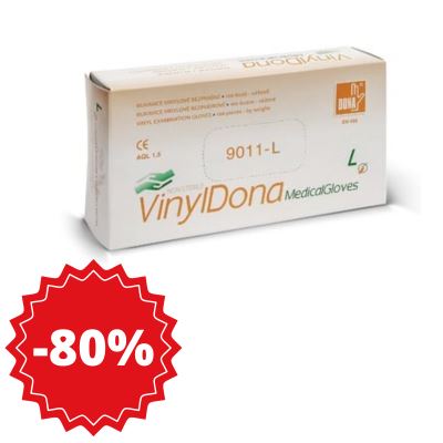 Rukavice vynilové vyšetrovacie, bezprašné, XL, 100 ks