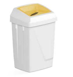 Filmop Kôš odpadkový ATLAS FIT, 50L, plast, biely so žltou vložkou na papier