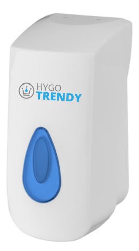 Dávkovač mydla tekutého TRENDY, plast, biely, 900 ml
