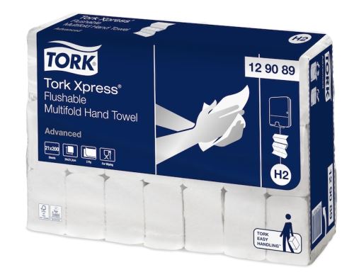 Tork Xpress® Flushable papírové ručníky Multifold, bílé