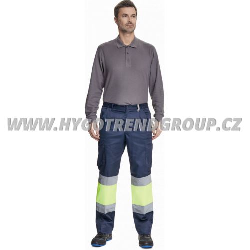 Kalhoty BILBAO HV, navy/žlutá, č. 56