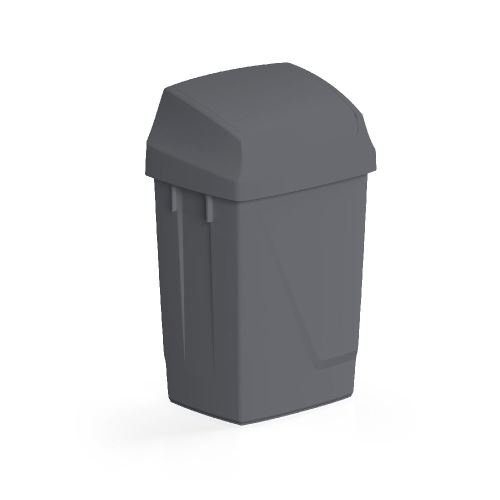 Filmop Kôš odpadkový ATLAS ECO, 50L, plast, výklopné veko, sivý